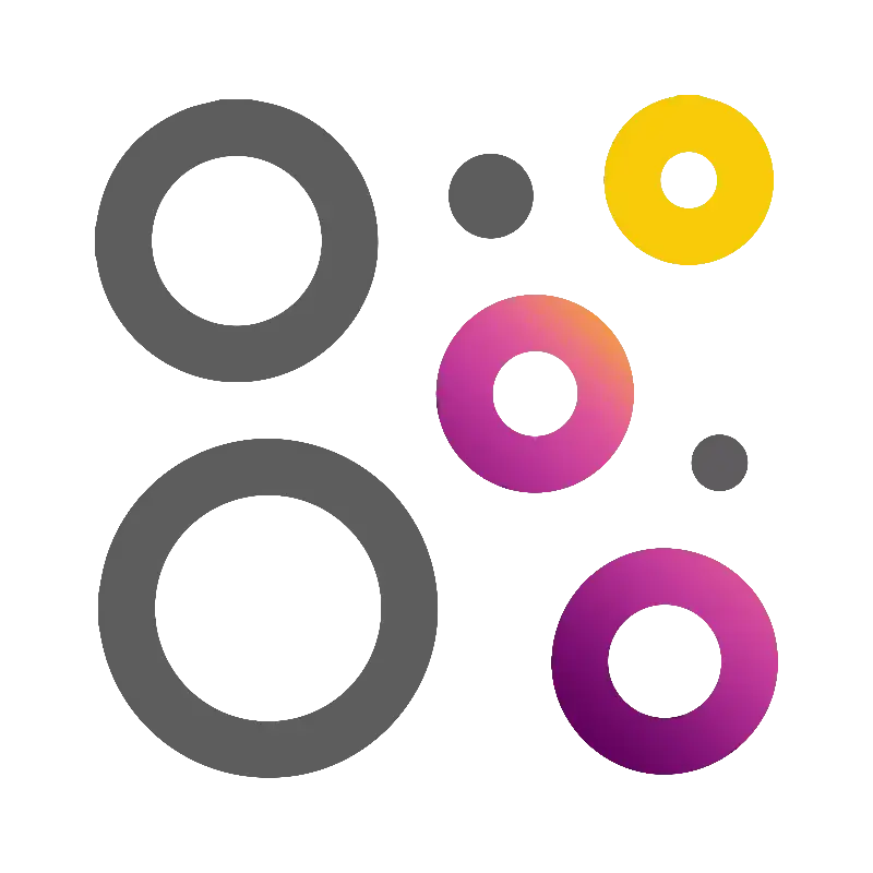 Ícono de círculos para guía de metodología de la investigación